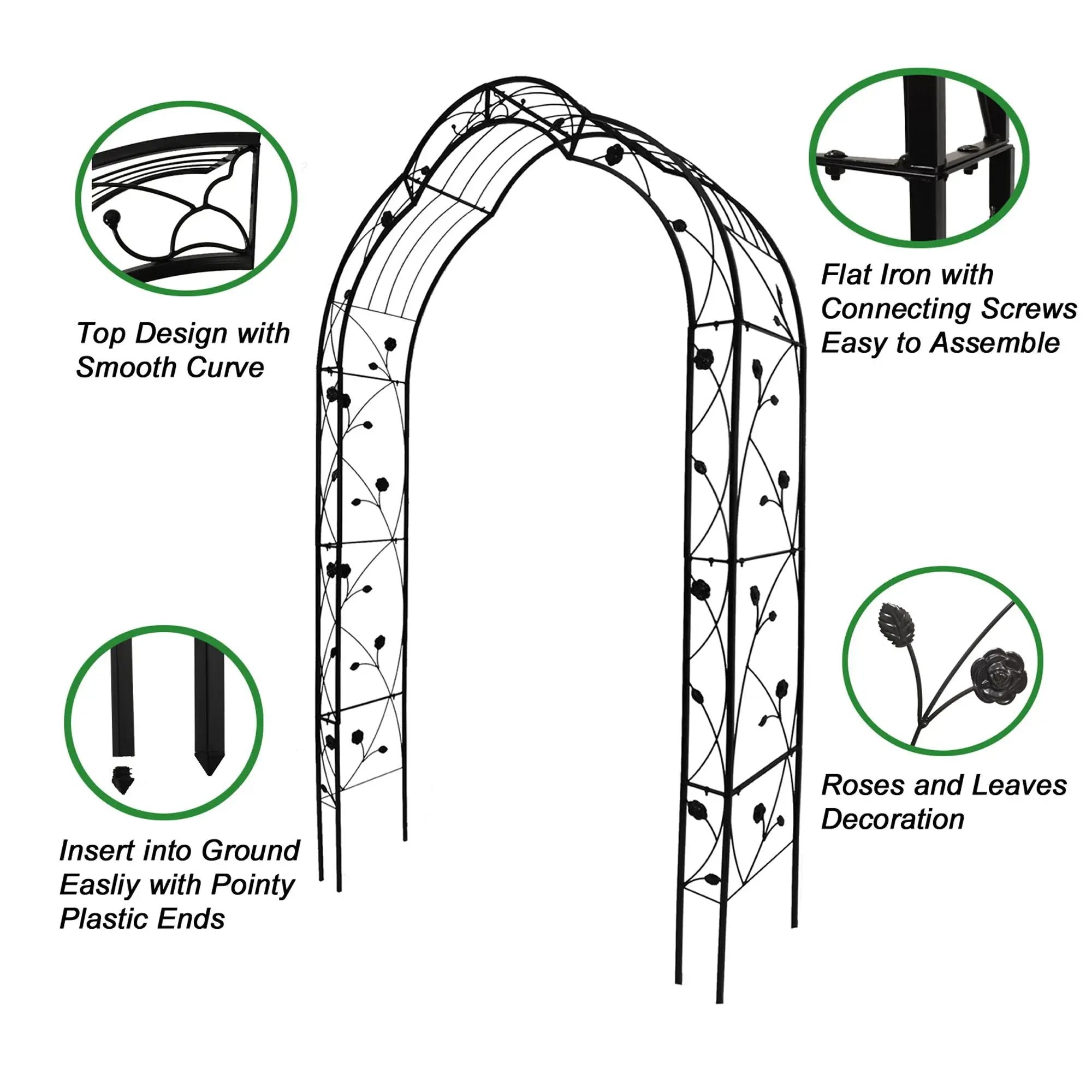 Metal Garden Arch Assemble Freely With 8 Styles Garden Arbor Trellis Climbing Plants Support Rose Arch by HouseOfZazla