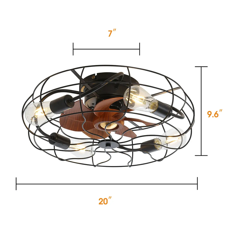 Industrial Style 20 Inch Matte Ceiling Fan with Light by HouseOfZazla
