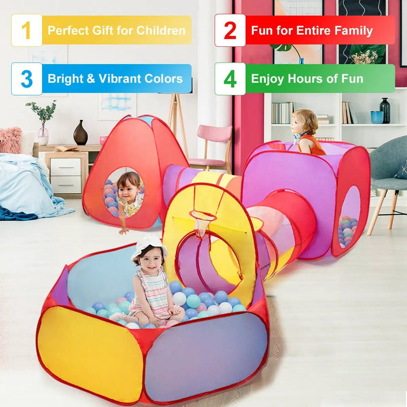 7 Pieces Kids Ball Pit Pop Up Play Tents by DirectDeals