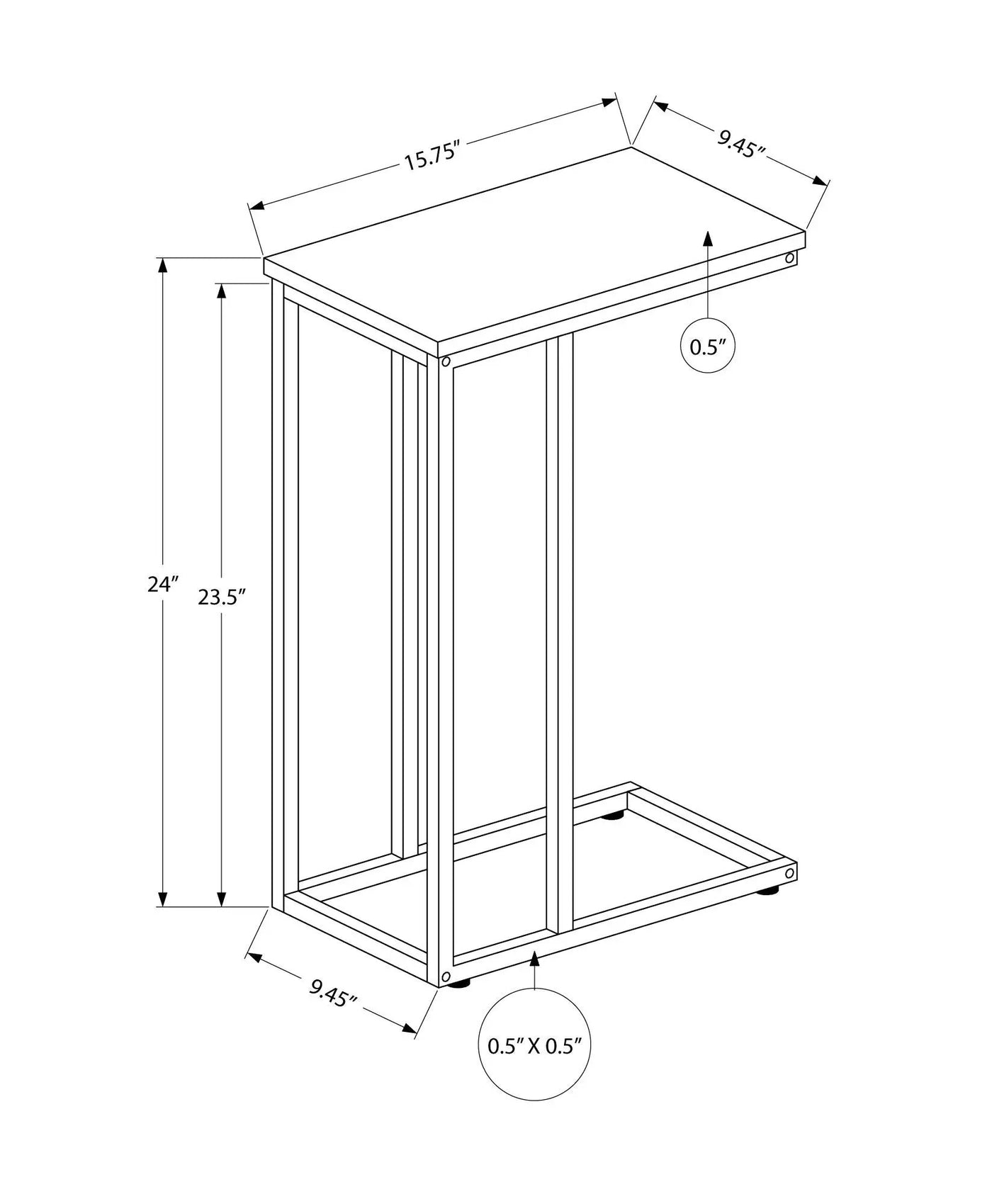 Accent Table, C - Shaped, Space-Saving Functionality by Unique Piece Furniture