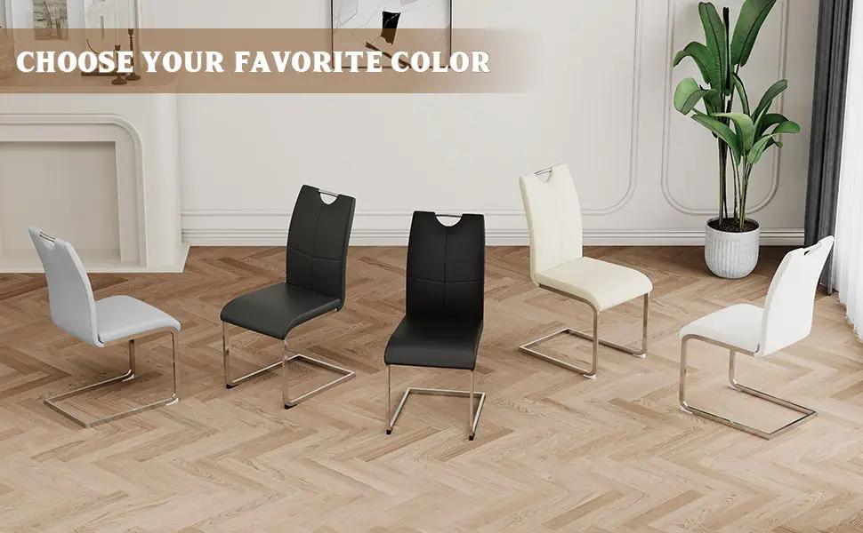 Modern Dining Chairs With Padded Seat And Metal Legs by HouseOfZazla