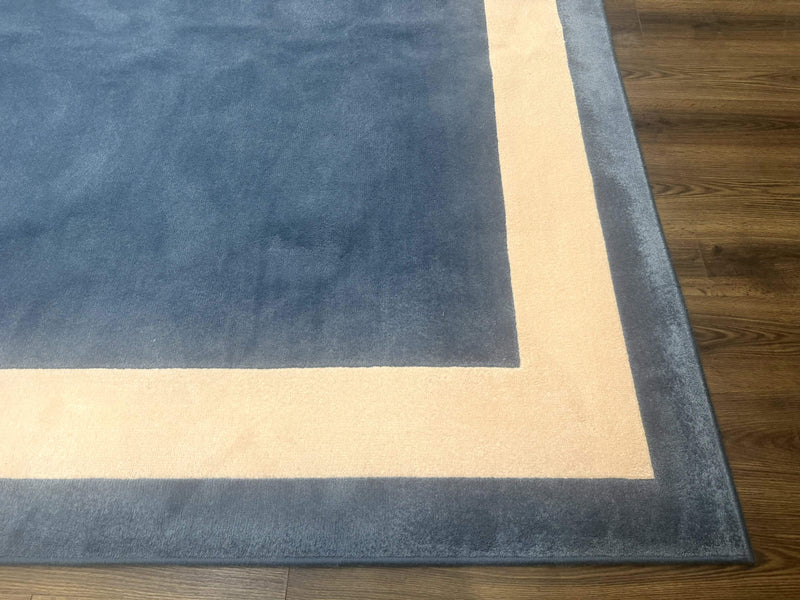 Blue and Cream Square Rug 10x10 ft, Large Square Carpet by Jewel Rugs