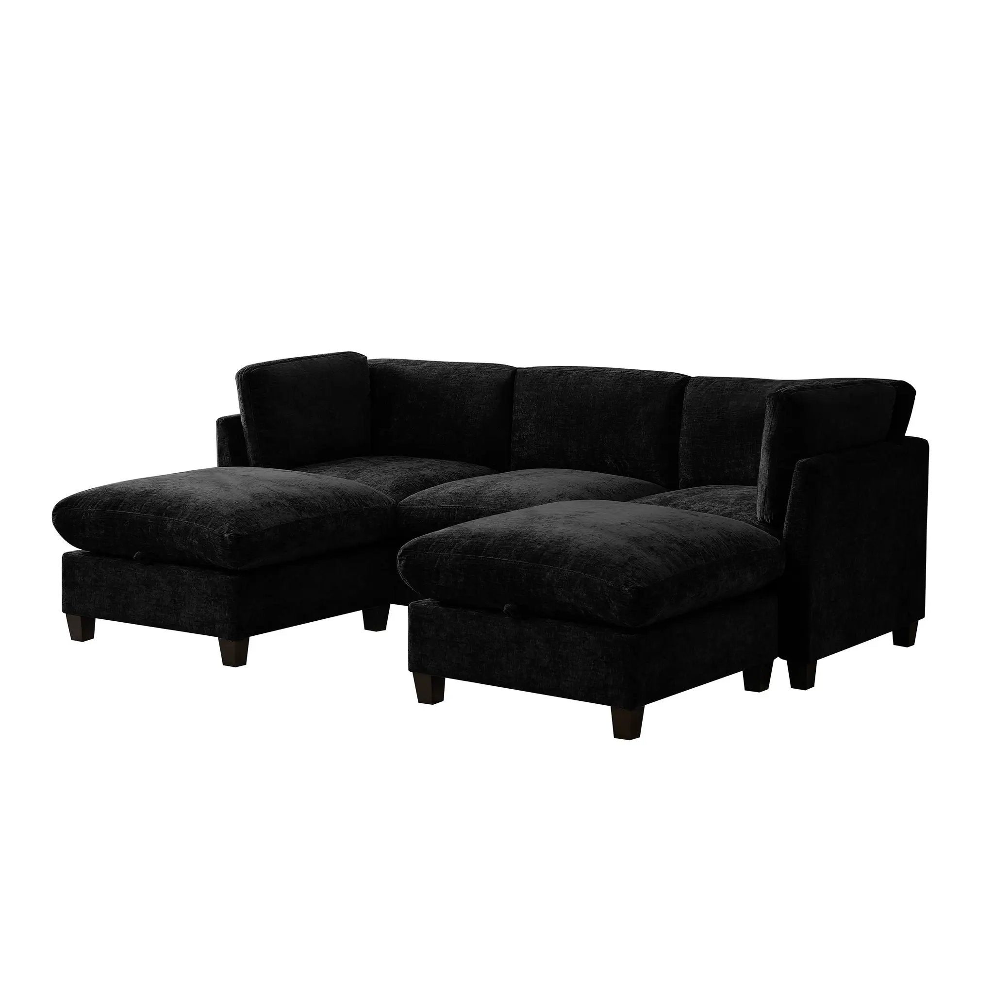 96.5" Sectional Couch for Living Room, Upholstered with Storage by HouseOfZazla
