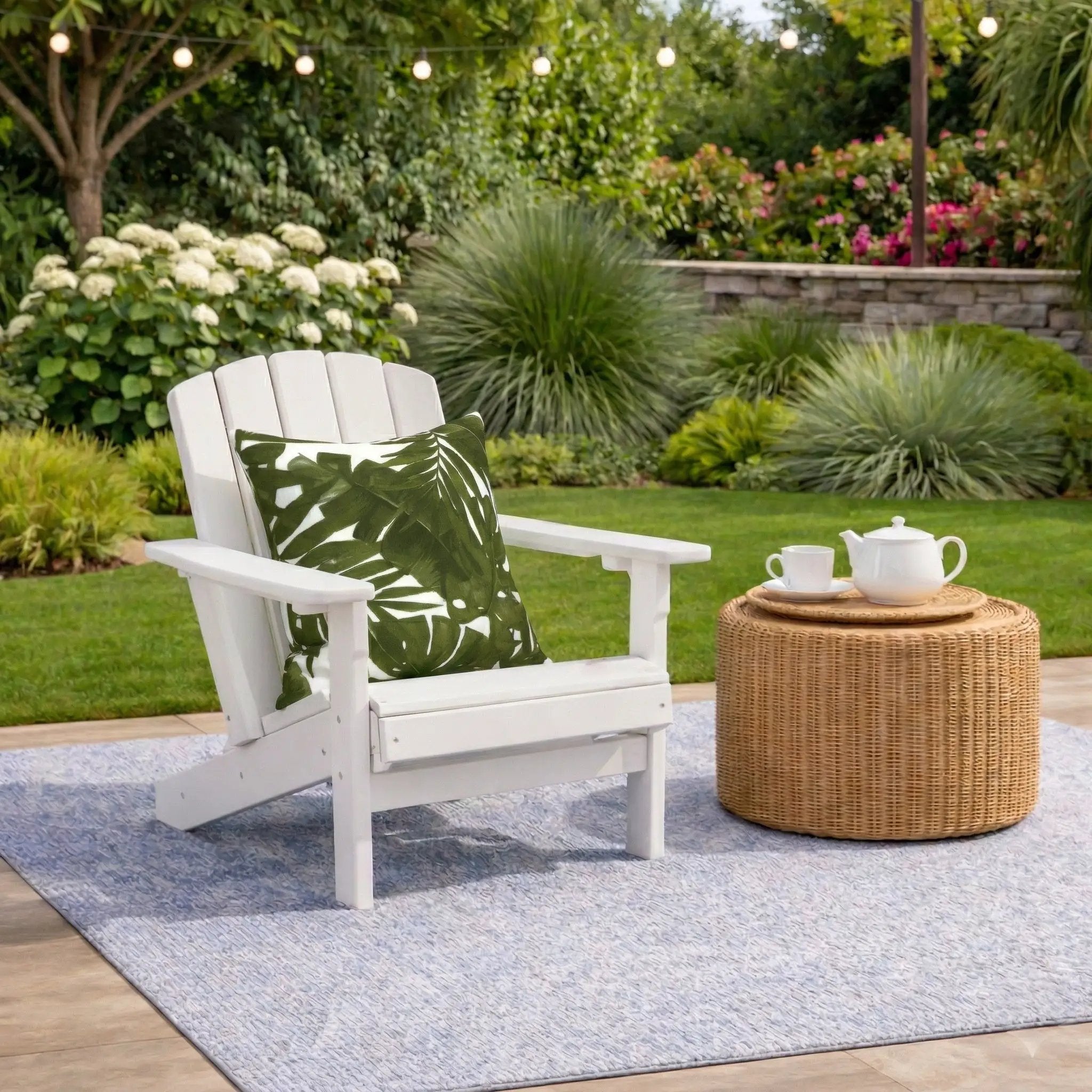 2 Pack Outdoor Throw Pillows, Waterproof & Fade-Resistant Patio Cushions (18x18 Inch, Green Leaf) by HouseOfZazla