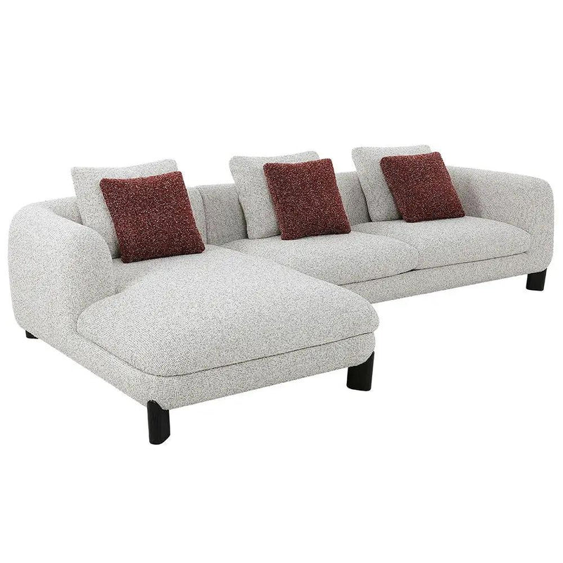 Mardi - Sectional Sofa With 6 Pillows - Maroon & Beige Tweed by Unique Piece Furniture