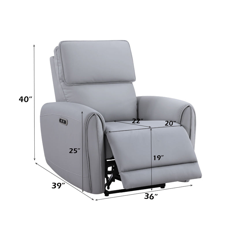 Jeromie - Power Motion Recliner With USB Port - Gray by HouseOfZazla