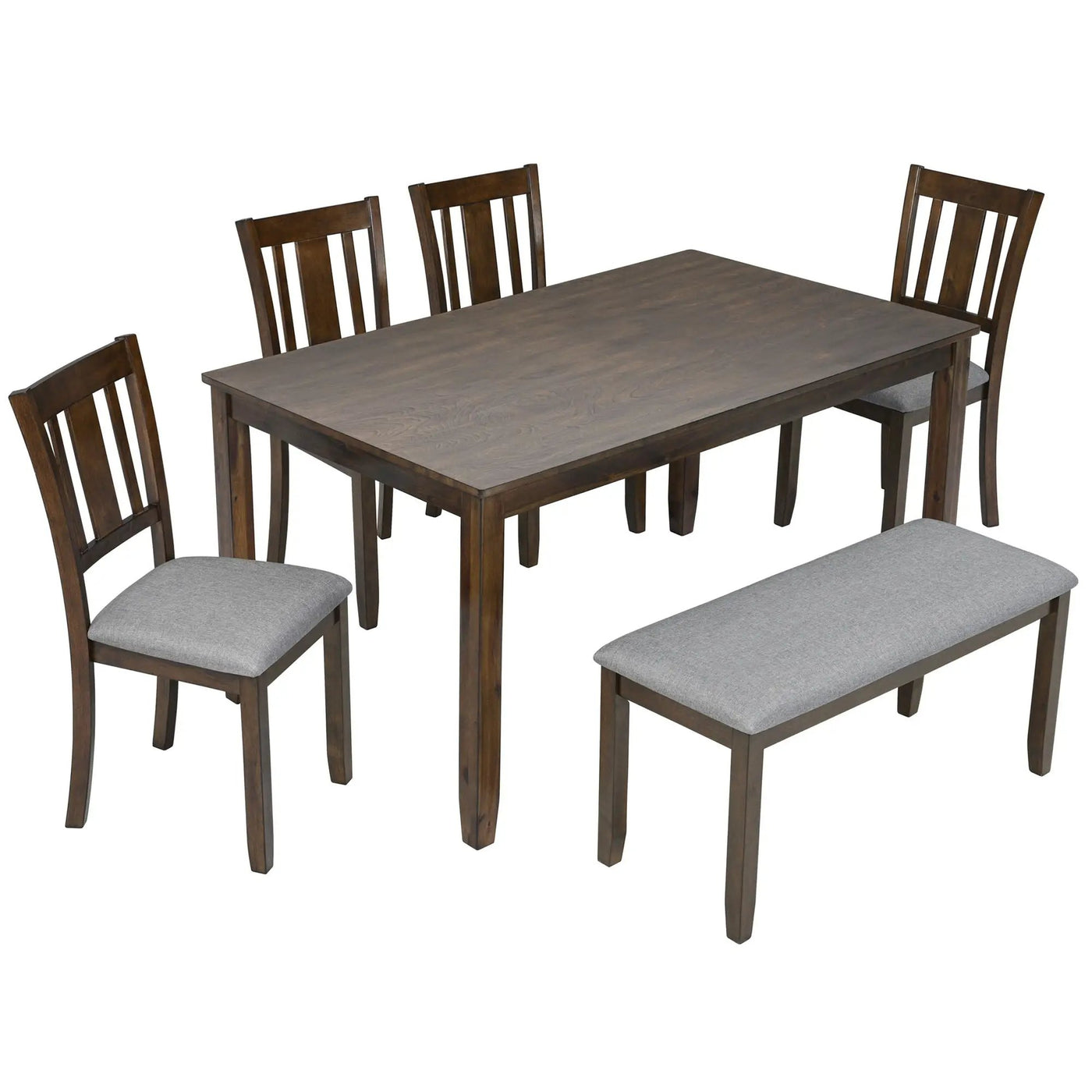 Kitchen Dining Set, Rectangular Dining Table With Upholstered Chairs by Unique Piece Furniture