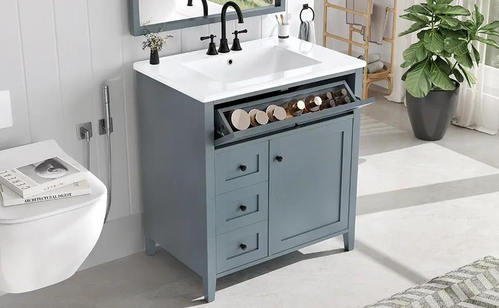 30-Inch Bathroom Vanity with Storage by HouseOfZazla