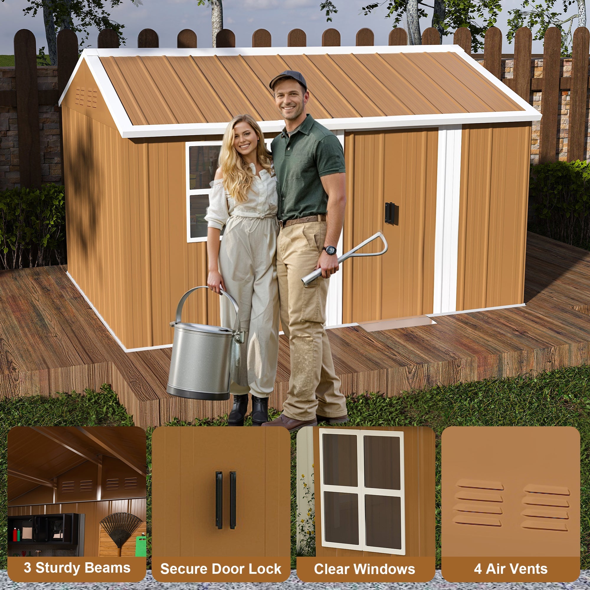12x8 FT Heavy-Duty Metal Storage Shed by HouseOfZazla
