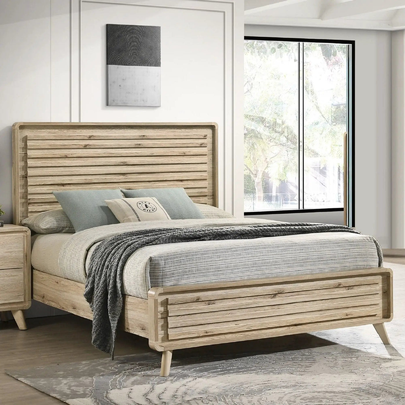 Panel Bed With Slatted Headboard And Footboard by Unique Piece Furniture