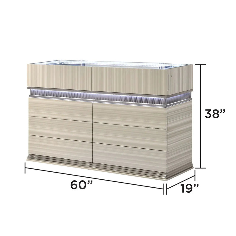 Leonor - 6 Drawer Dresser - Gray by HouseOfZazla