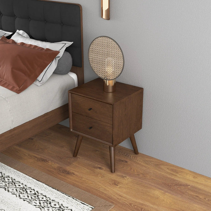 Caroline - Mid-Century Modern Style Night Stand 2 Drawer by HouseOfZazla