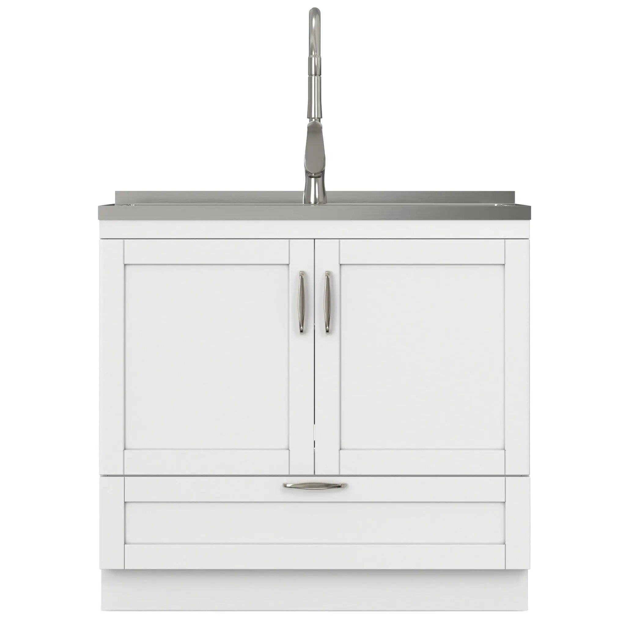 Reed - Deluxe Laundry Cabinet With Pull-Out Faucet And Stainless Steel Sink by HouseOfZazla
