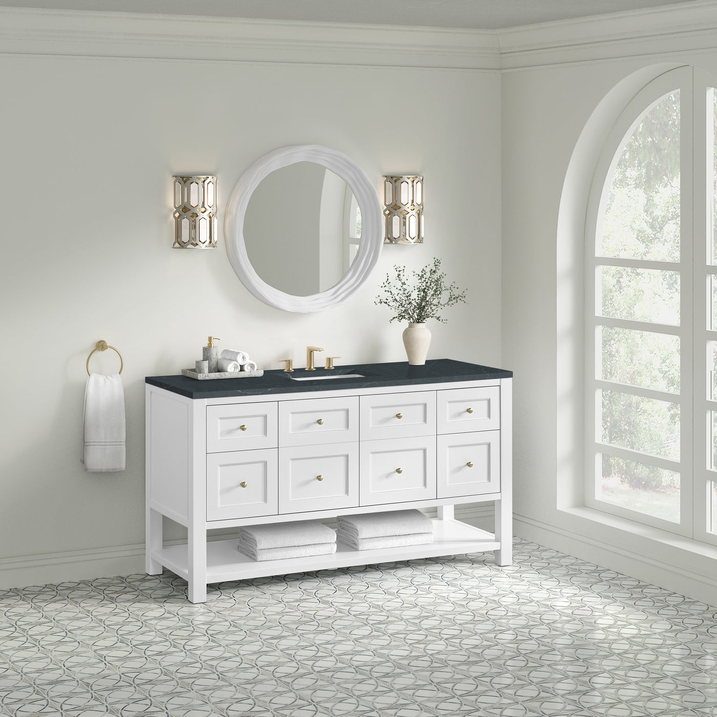 James Martin Breckenridge 60" Single Bathroom Vanity, Bright White, view 35