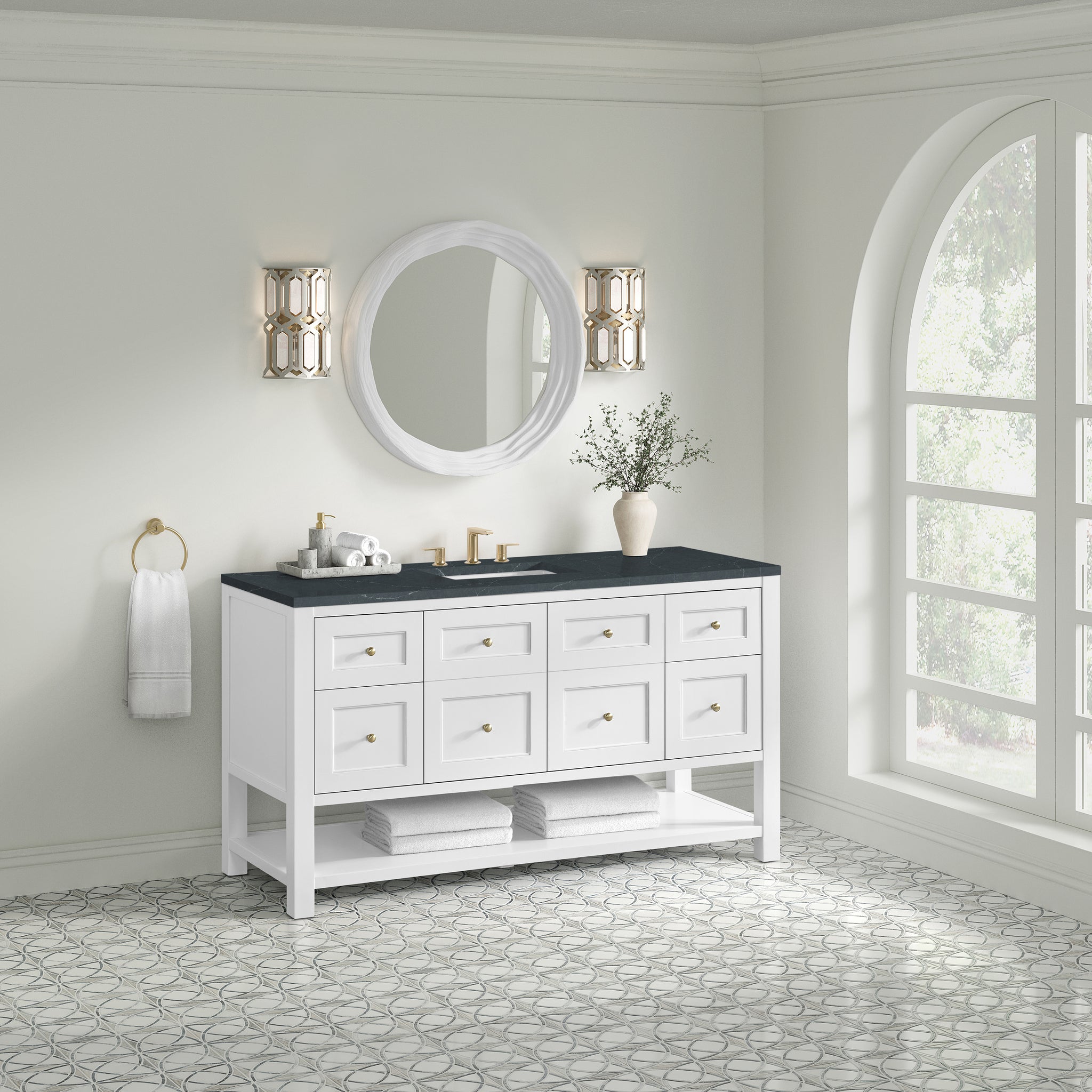 James Martin Breckenridge 60" Single Bathroom Vanity, Bright White, view 35