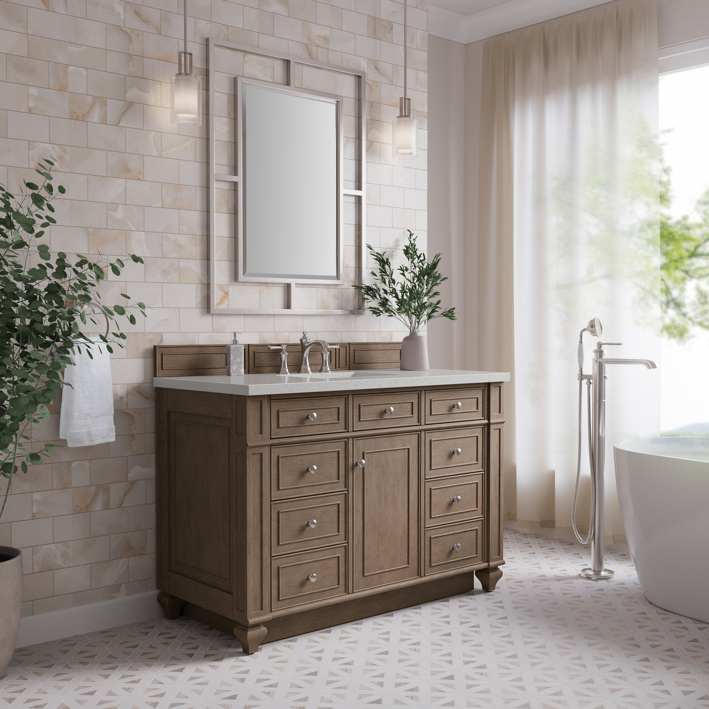 James Martin Bristol 48" Single Bathroom Vanity, Whitewashed Walnut, view 27