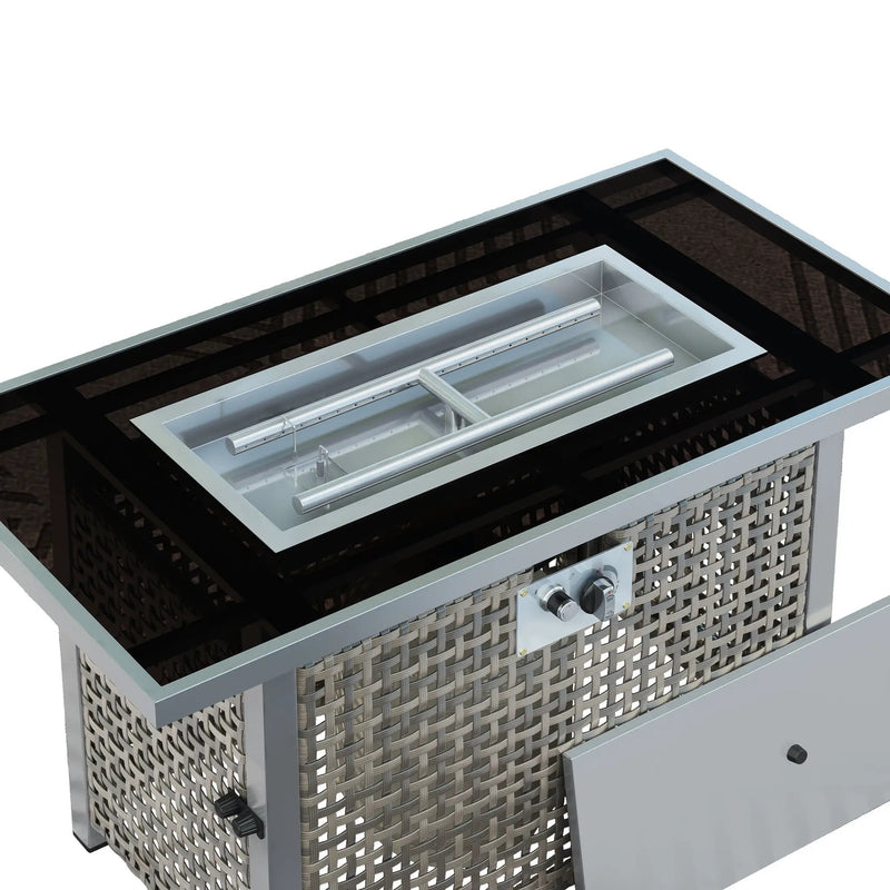 K&K 43' Propane Gas Fire Pit Table, Grey by HouseOfZazla