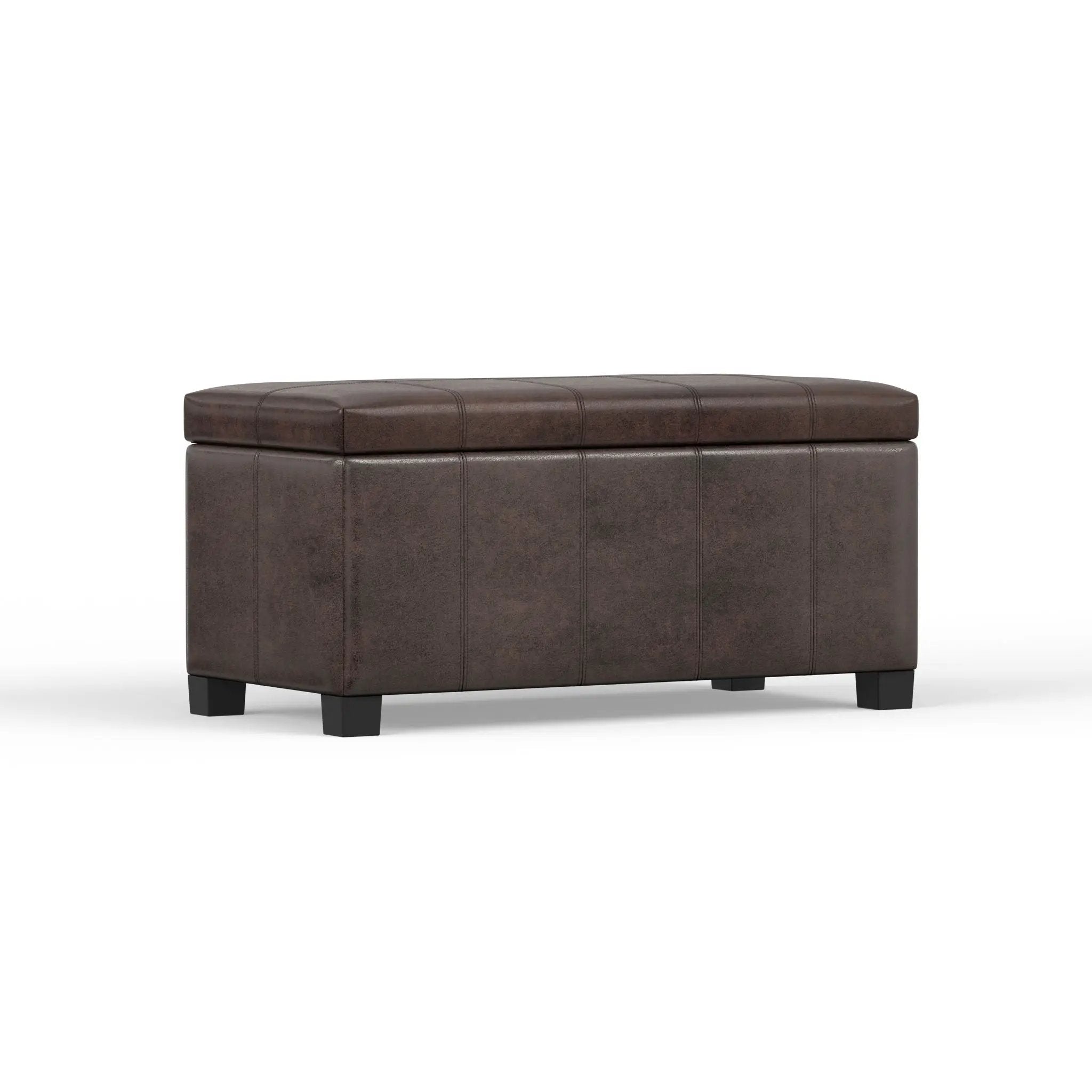 Dover - Storage Ottoman Bench - Distressed Brown by Unique Piece Furniture