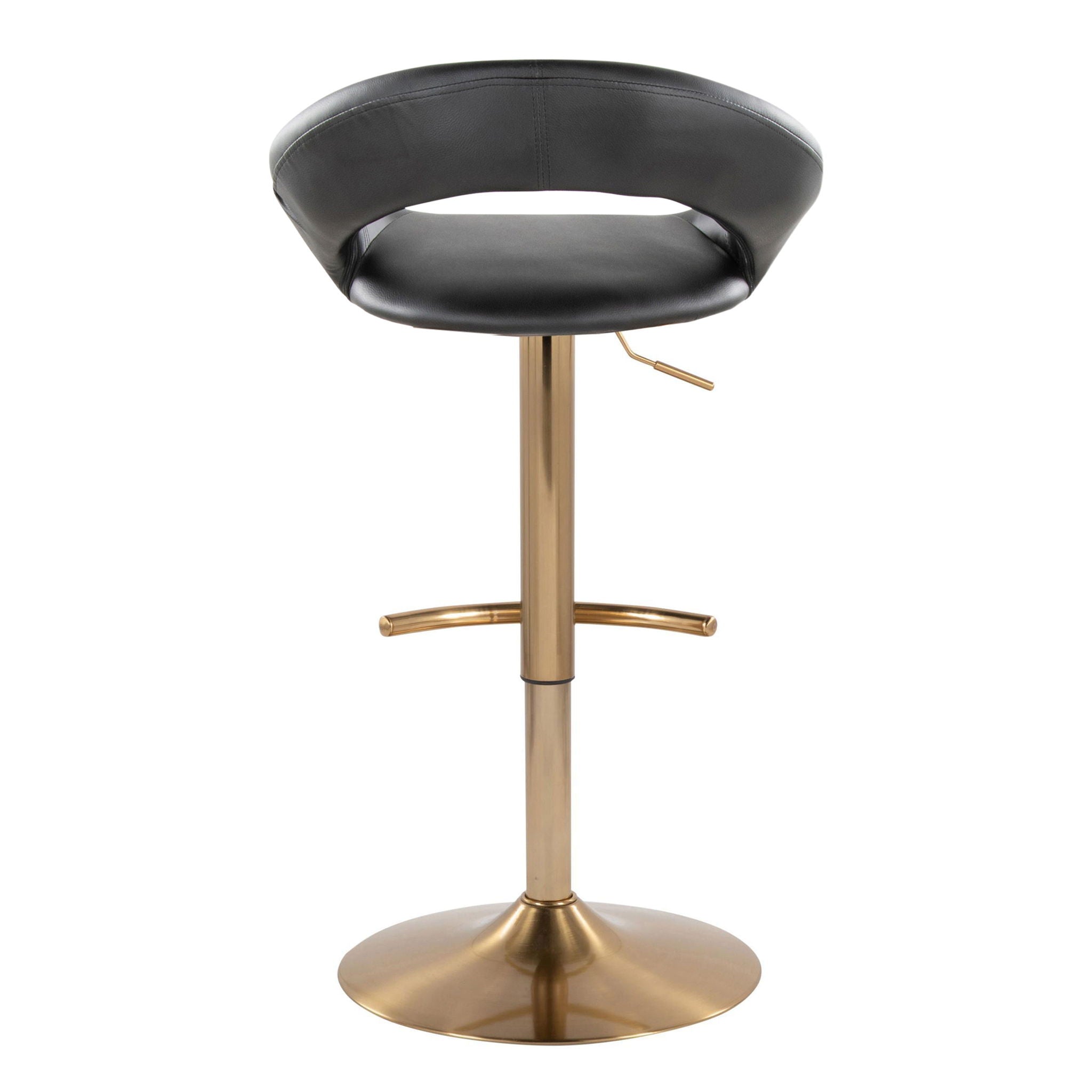 Posh - Contemporary / Glam Adjustable Barstool With Swivel With Rounded T Footrest (Set of 2) by Unique Piece Furniture