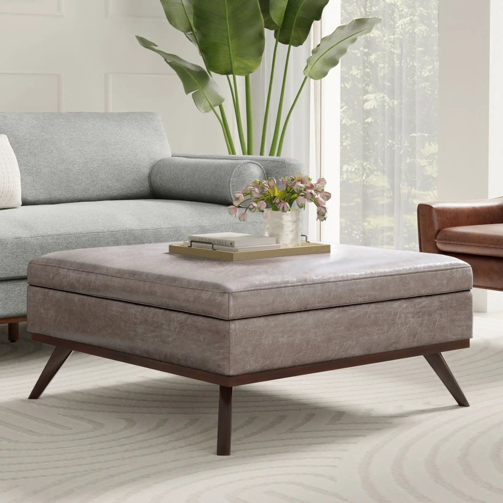 Owen - Multifunctional Square Coffee Table Storage Ottoman by HouseOfZazla