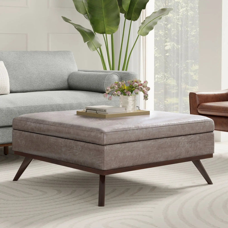 Owen - Multifunctional Square Coffee Table Storage Ottoman by HouseOfZazla