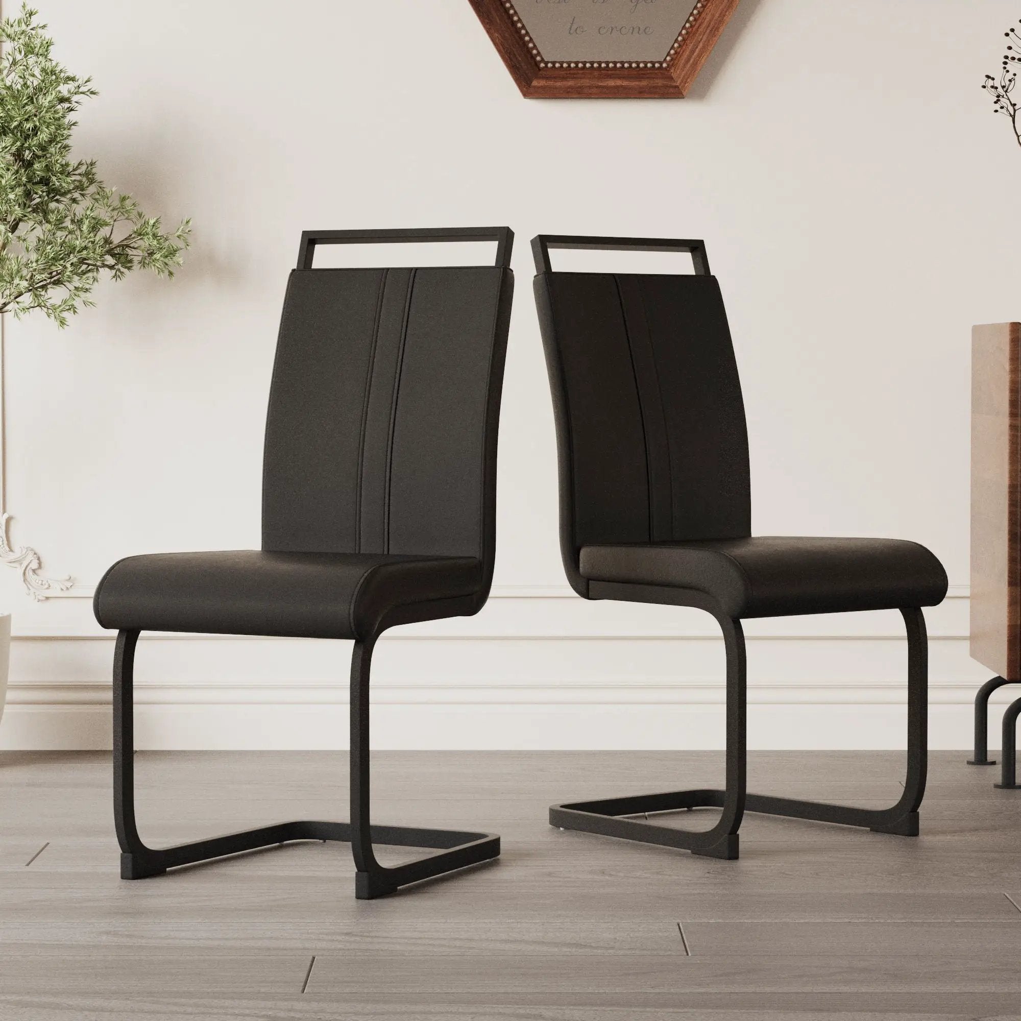 Modern Dining Chairs With High Back Upholstered Design Metal Legs by HouseOfZazla