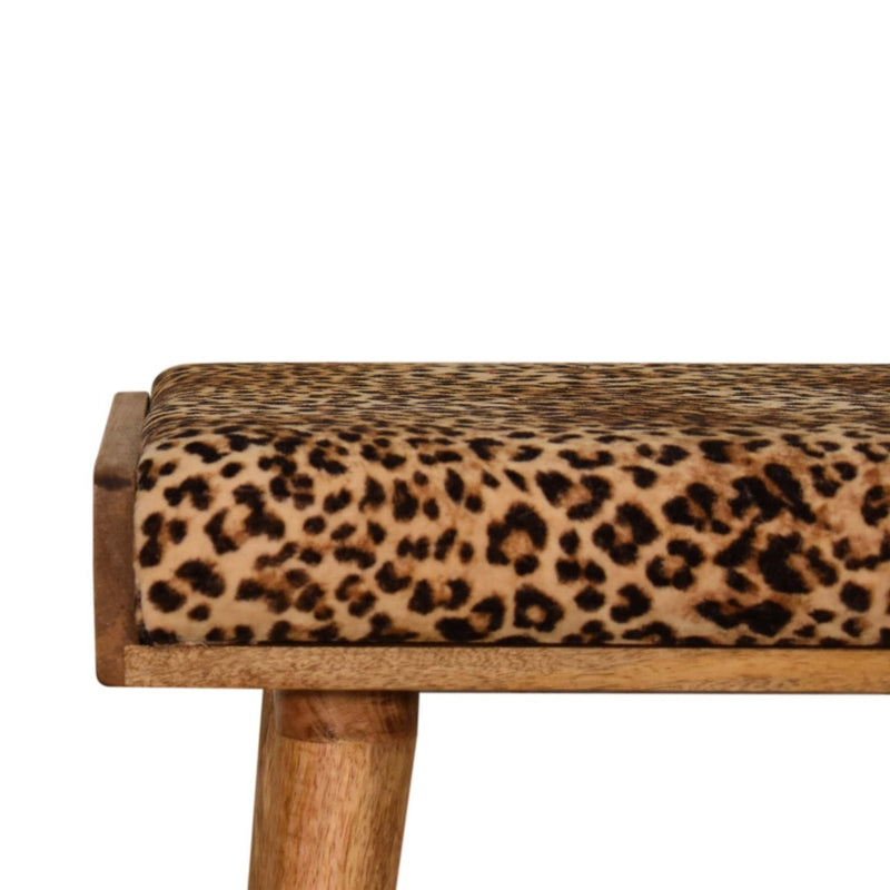 Leopard Tray Style Footstool - Brown Oak by HouseOfZazla