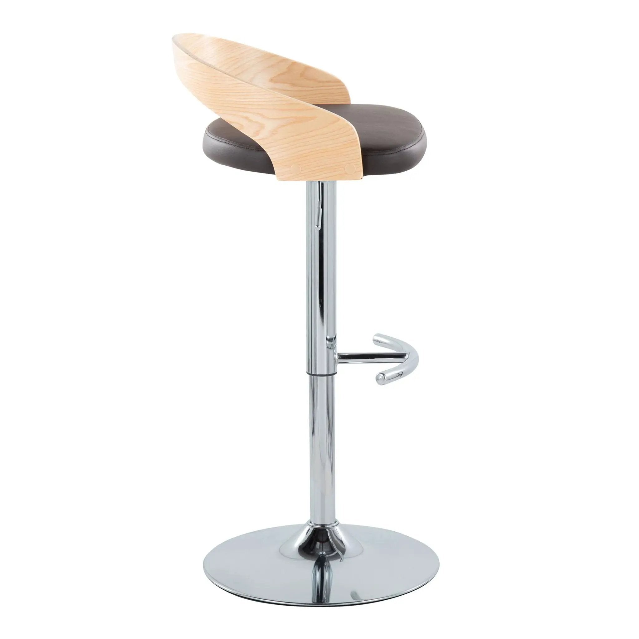 Grotto - Contemporary Adjustable Barstool, Swivel With Rounded T Footrest (Set of 2) by Unique Piece Furniture
