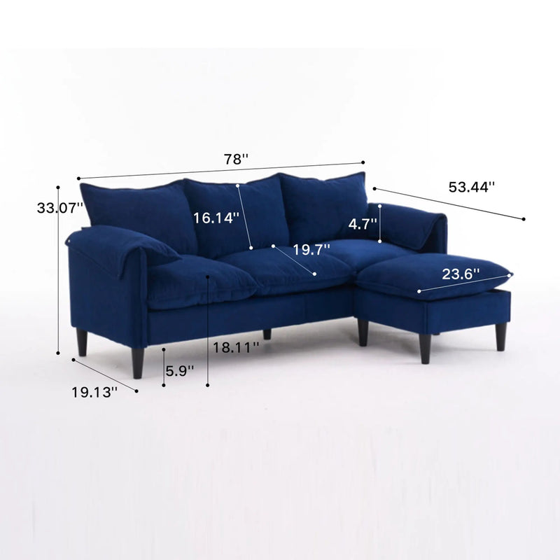 Convertible Combination Sofa With Footstools With Storage by Unique Piece Furniture