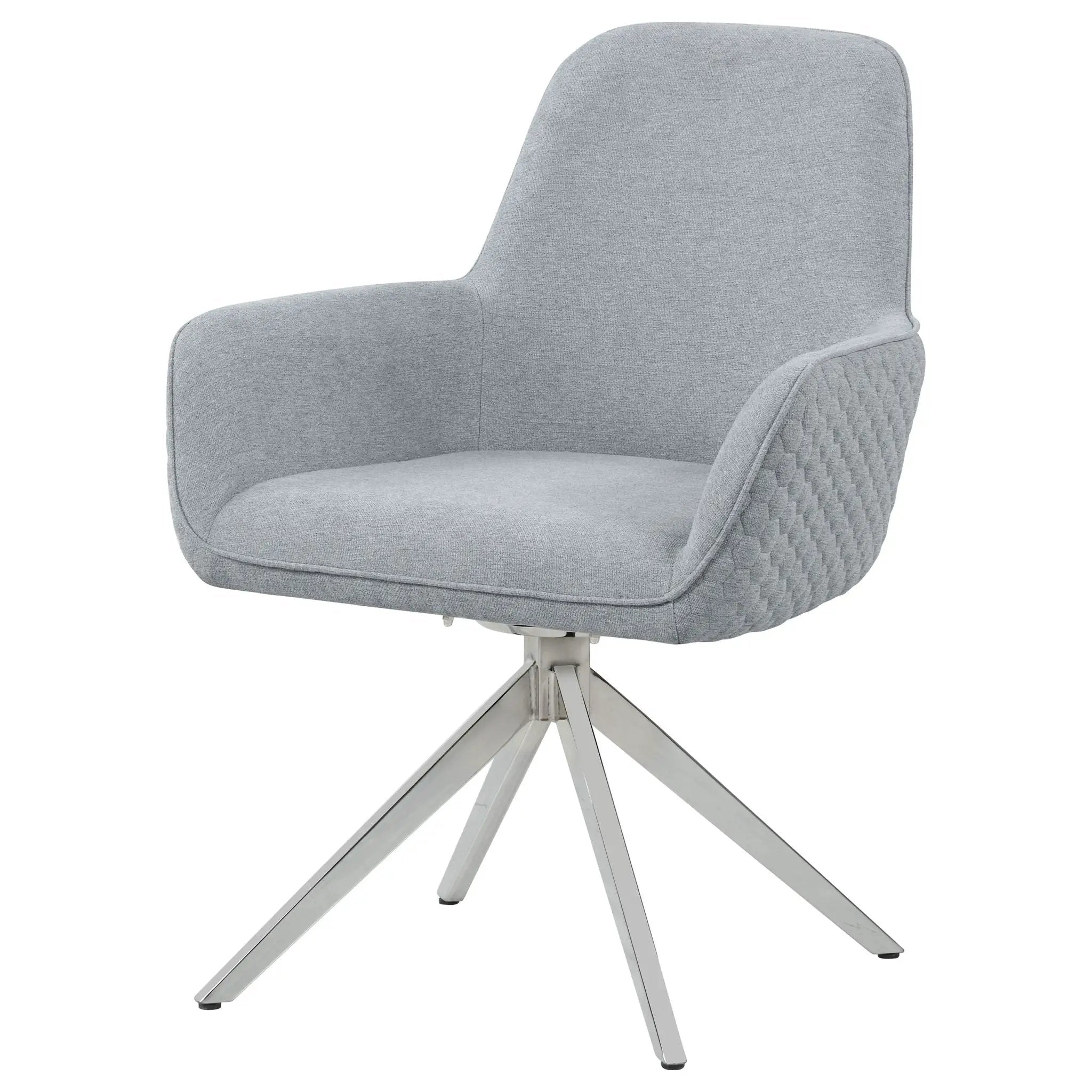 Abby Fabric Upholstered Swivel Dining Arm Chair Light Grey by Unique Piece Furniture