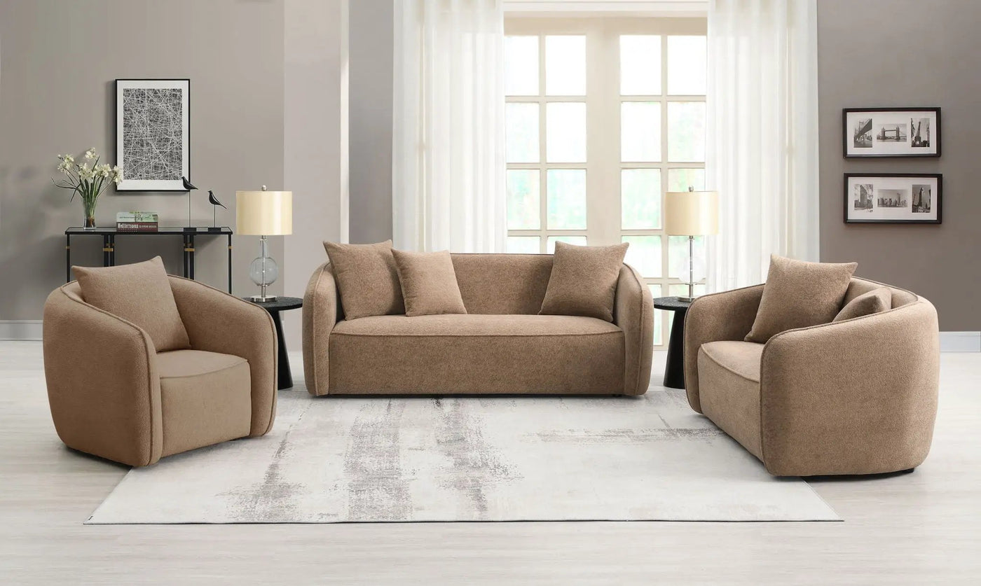 Keith - 3 Piece Living Room Set (Comes With Matching Color Toss Pillows) by HouseOfZazla