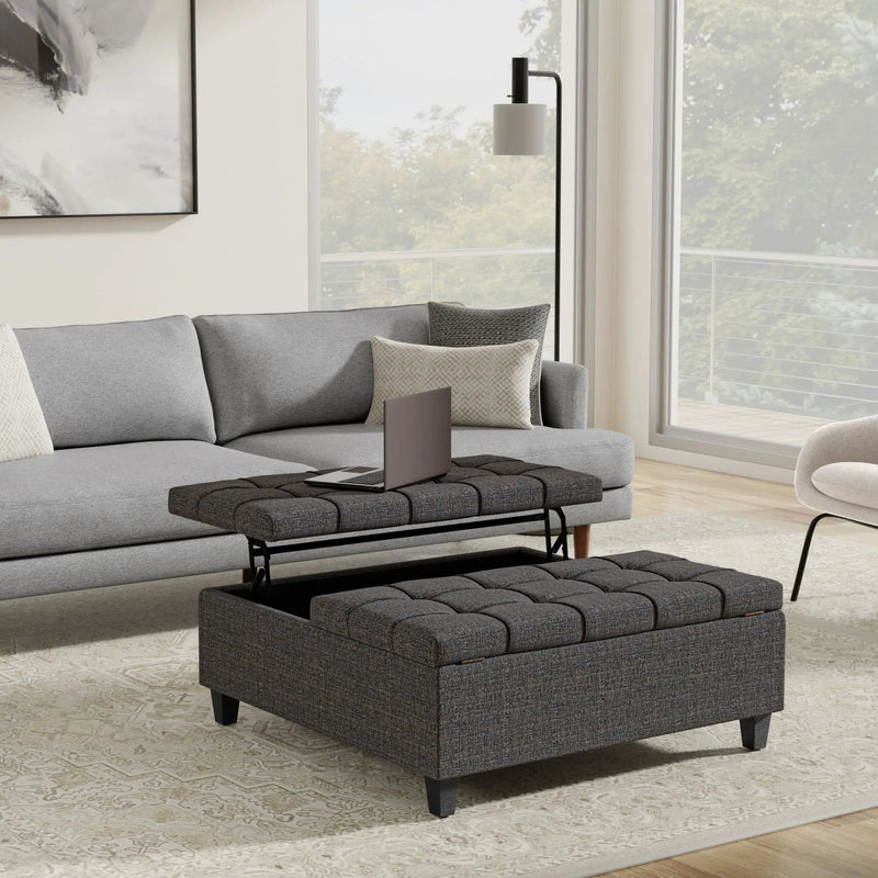 Harrison - Upholstered Coffee Table Storage Ottoman by HouseOfZazla