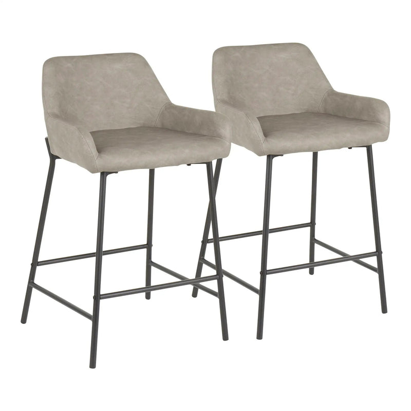 Daniella - Industrial Fixed Height Counter Stool (Set of 2) by HouseOfZazla