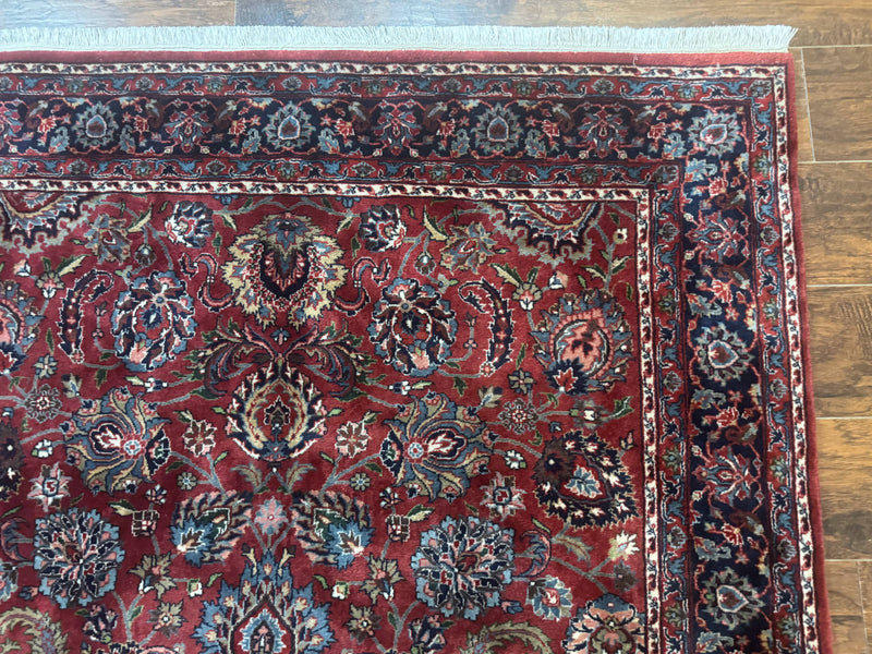 Indo Persian Rug 5x7, Vintage Traditional Floral Carpet, Burgundy and Navy Blue by Jewel Rugs