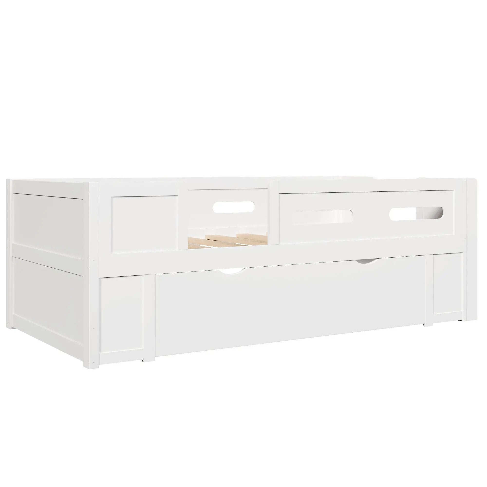 Platform Bed With Guardrail And Drawer by HouseOfZazla