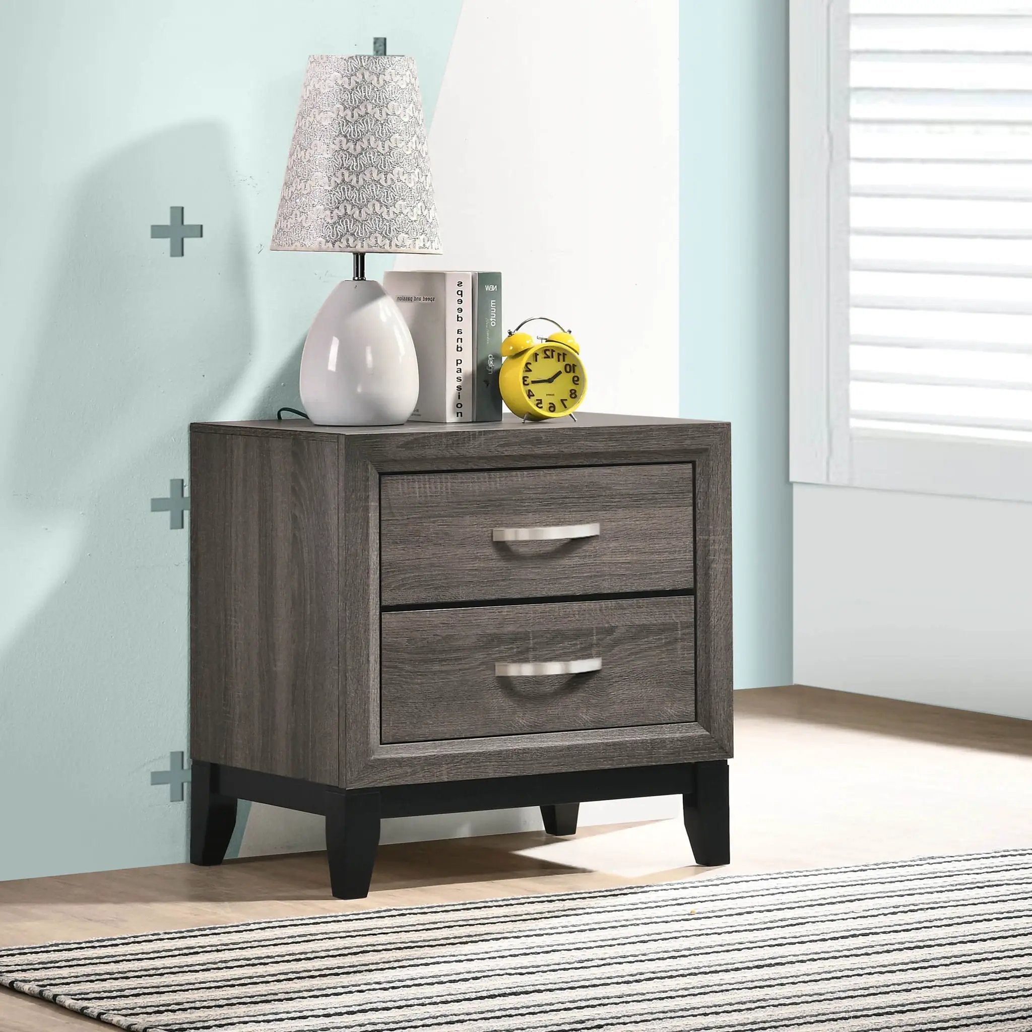 Stephan - 2 Drawer Nightstand - Oak by HouseOfZazla