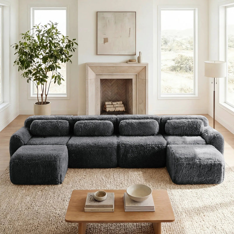 U-Shaped Boneless Sofa by HouseOfZazla