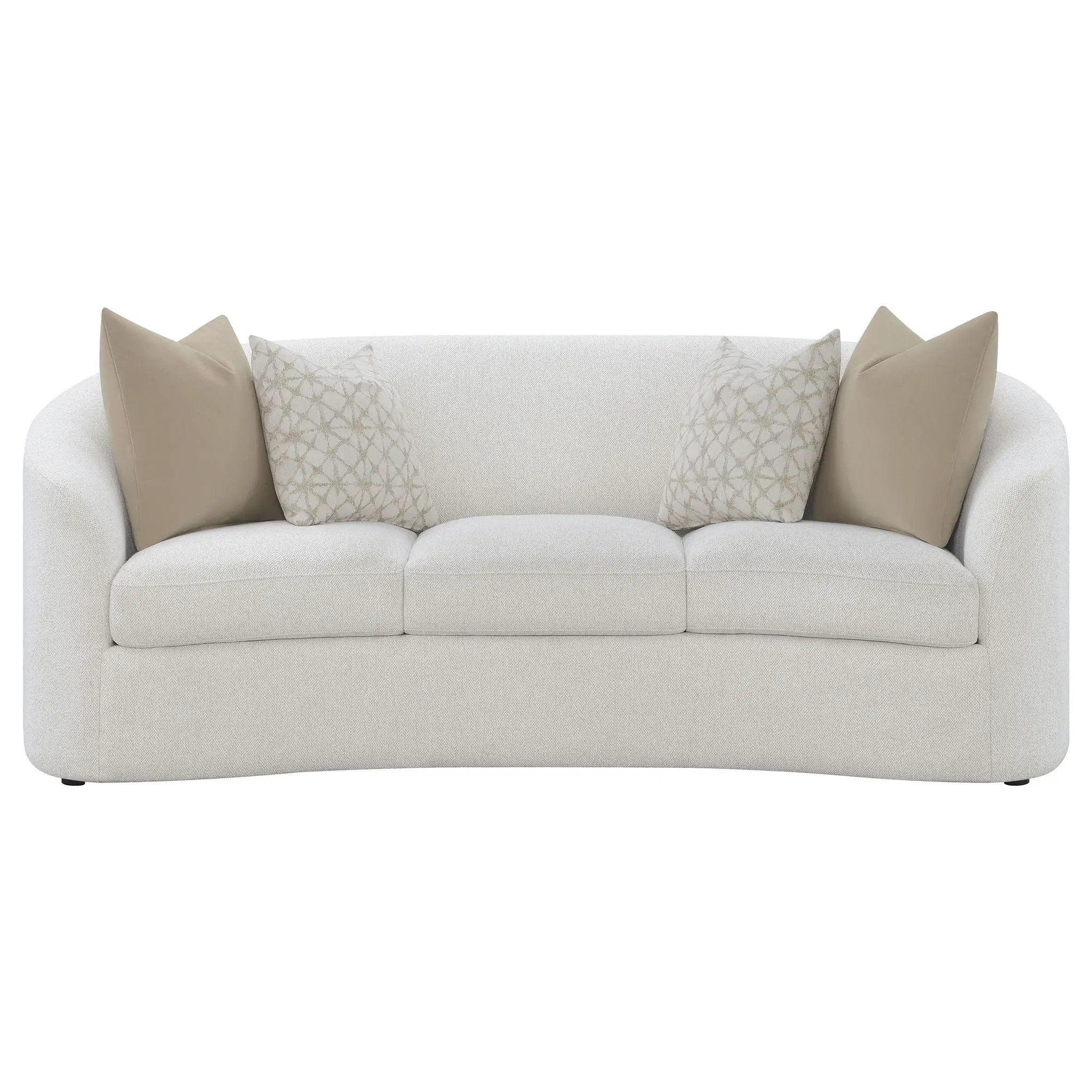 Rainn Boucle Upholstered Sloped Arm Sofa Latte by Unique Piece Furniture
