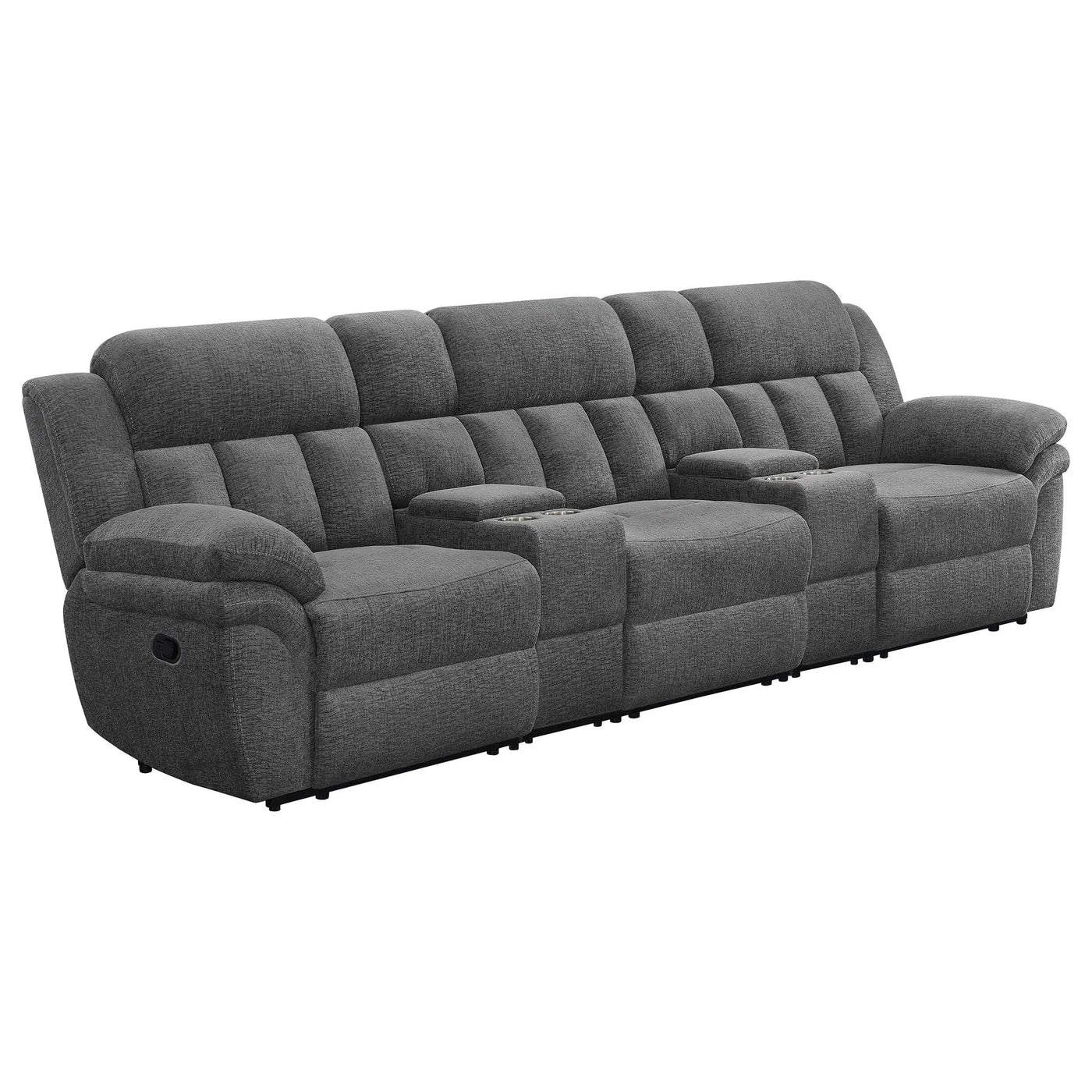 Divine - 5 Piece Power Reclining Home Theater Seating Set With Memory Foam Cushions And Storage Consoles by HouseOfZazla