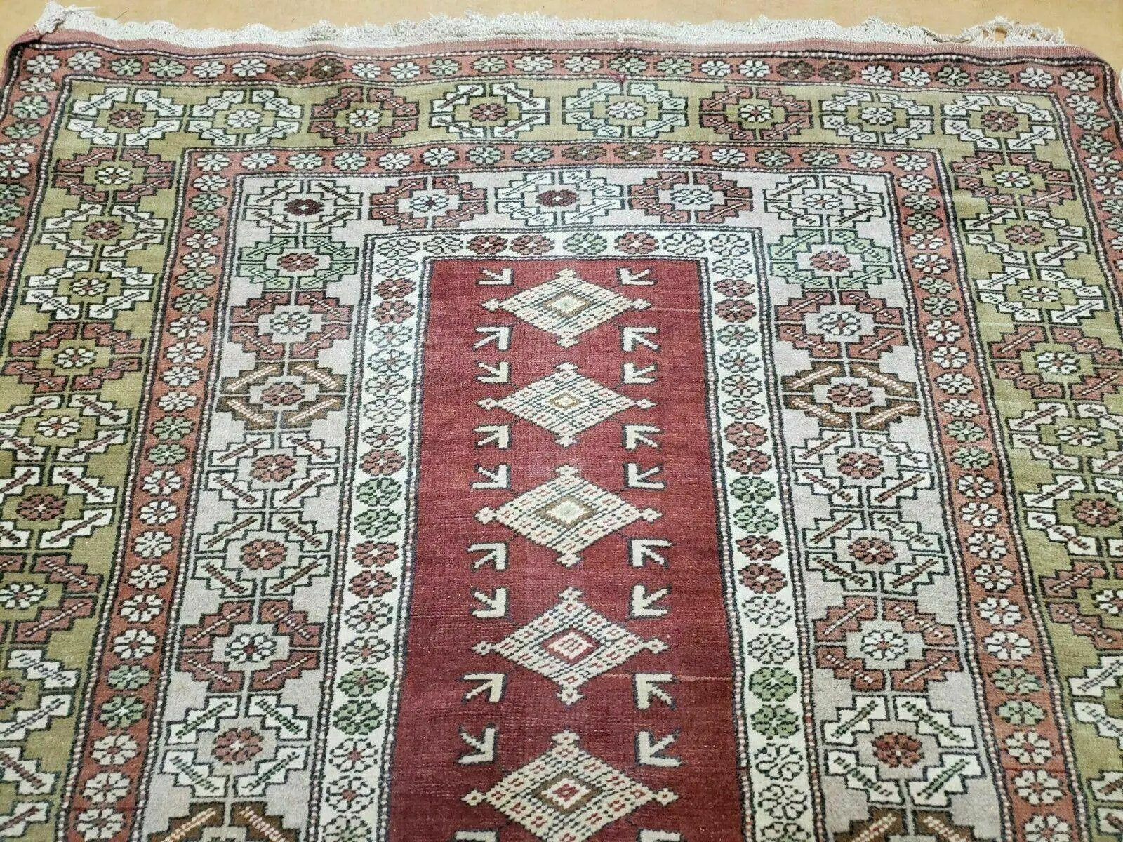 4' X 8' Antique Handmade Turkish Melas Oushak Wool Rug by Jewel Rugs