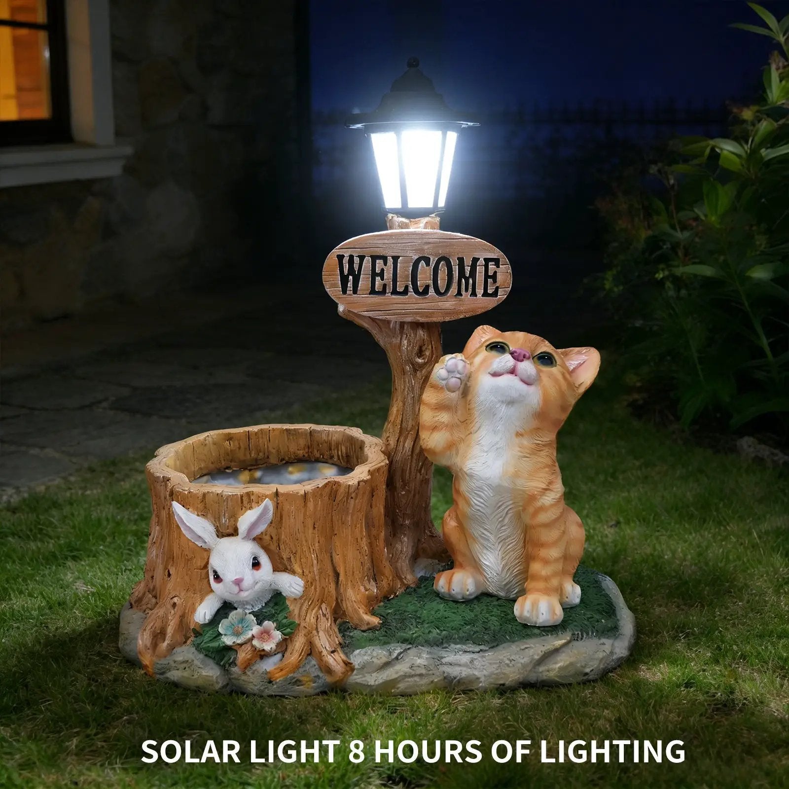 Cute Cat Planter Statue Garden Decor by HouseOfZazla