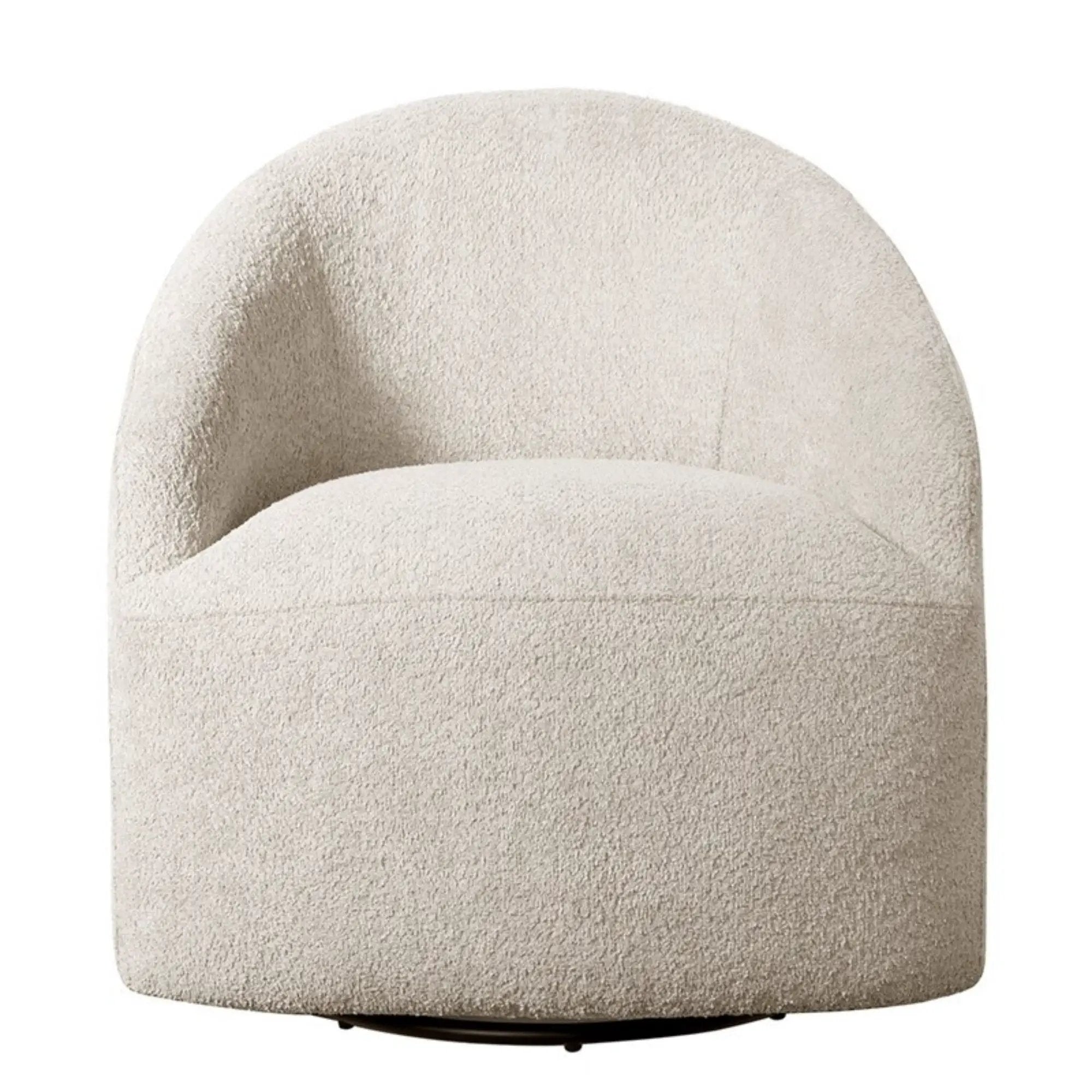 Upholstered 360 Degree Swivel Chair - Cream by HouseOfZazla