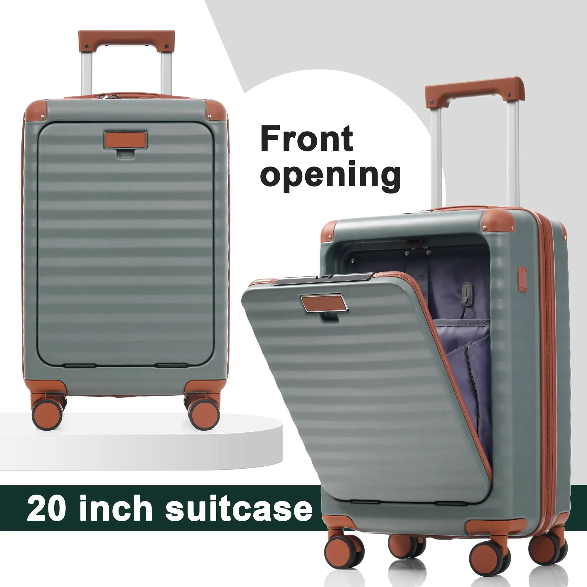 Deluxe 5-Piece Hard-Side Luggage Set with USB and TSA Locks by HouseOfZazla