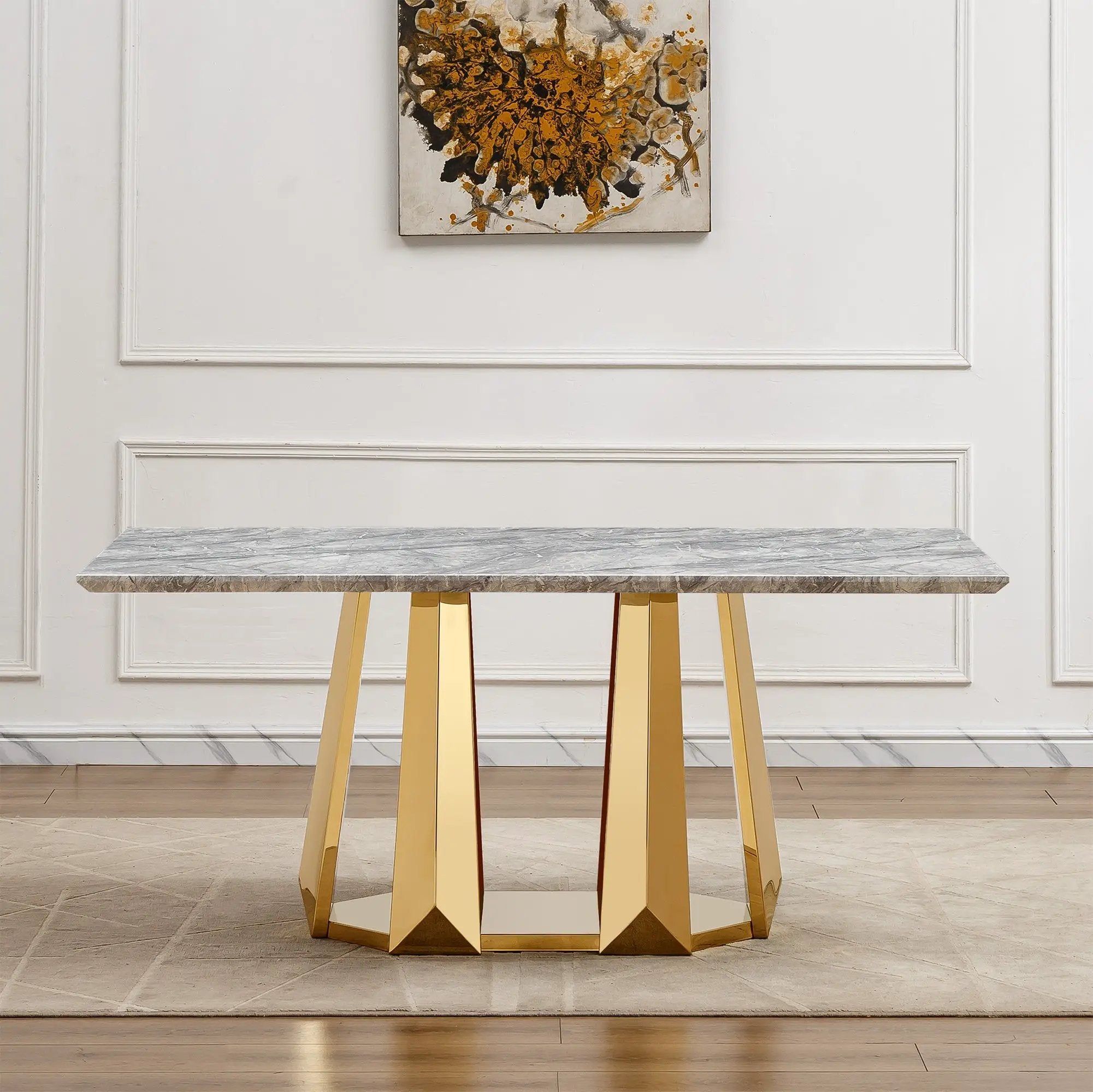 Marble Dining Table for 6 People by HouseOfZazla