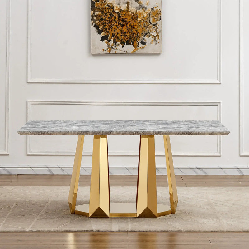Marble Dining Table for 6 People by HouseOfZazla
