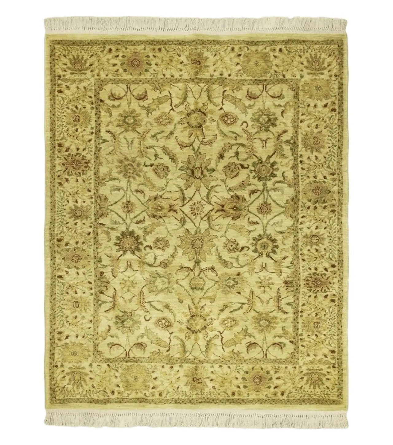 Belgium Power Loomed Rug 5x7, Vintage Oriental Wool Carpet, Beige by Jewel Rugs