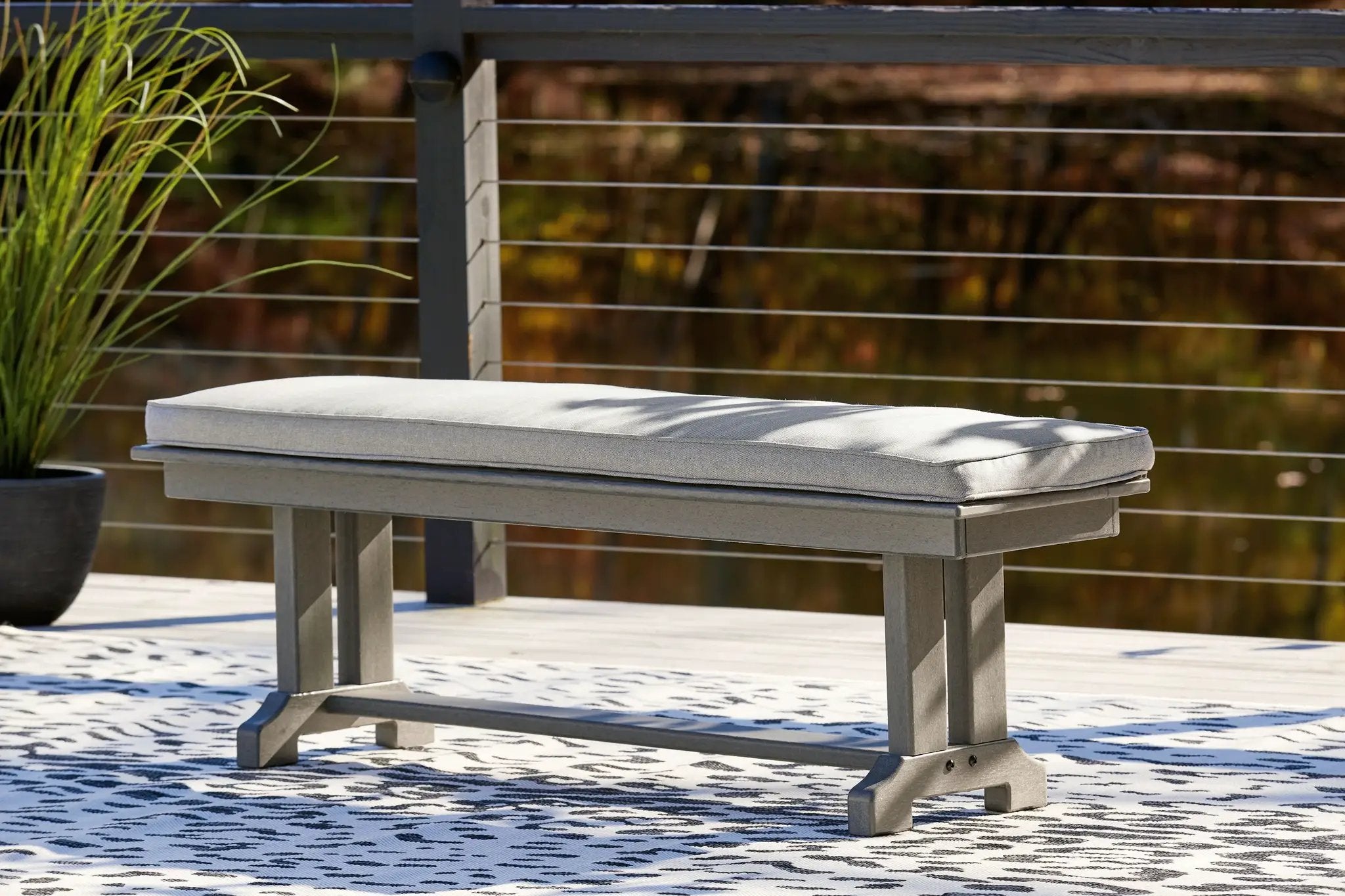 Visola - Bench with Cushion - Gray by Unique Piece Furniture
