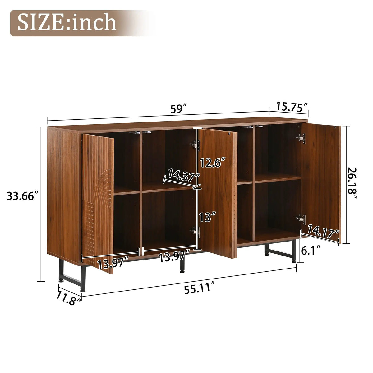 Mid-Century Modern Server, Sideboard & Buffet, photo 9 of 10