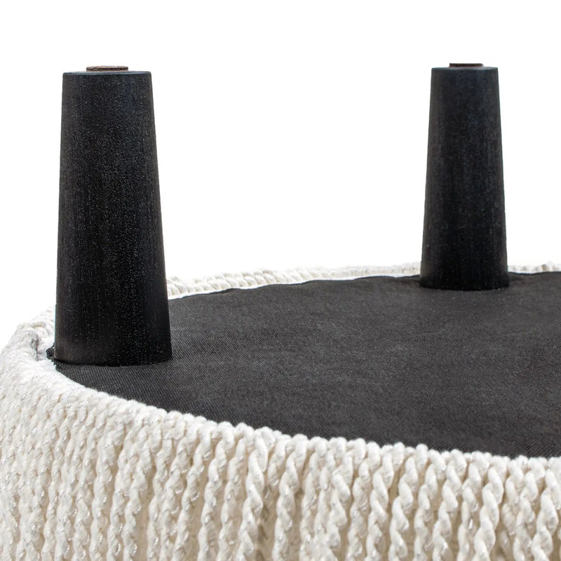 Yolanda - Round Upholstered Accent Ottoman - Almond White by Unique Piece Furniture