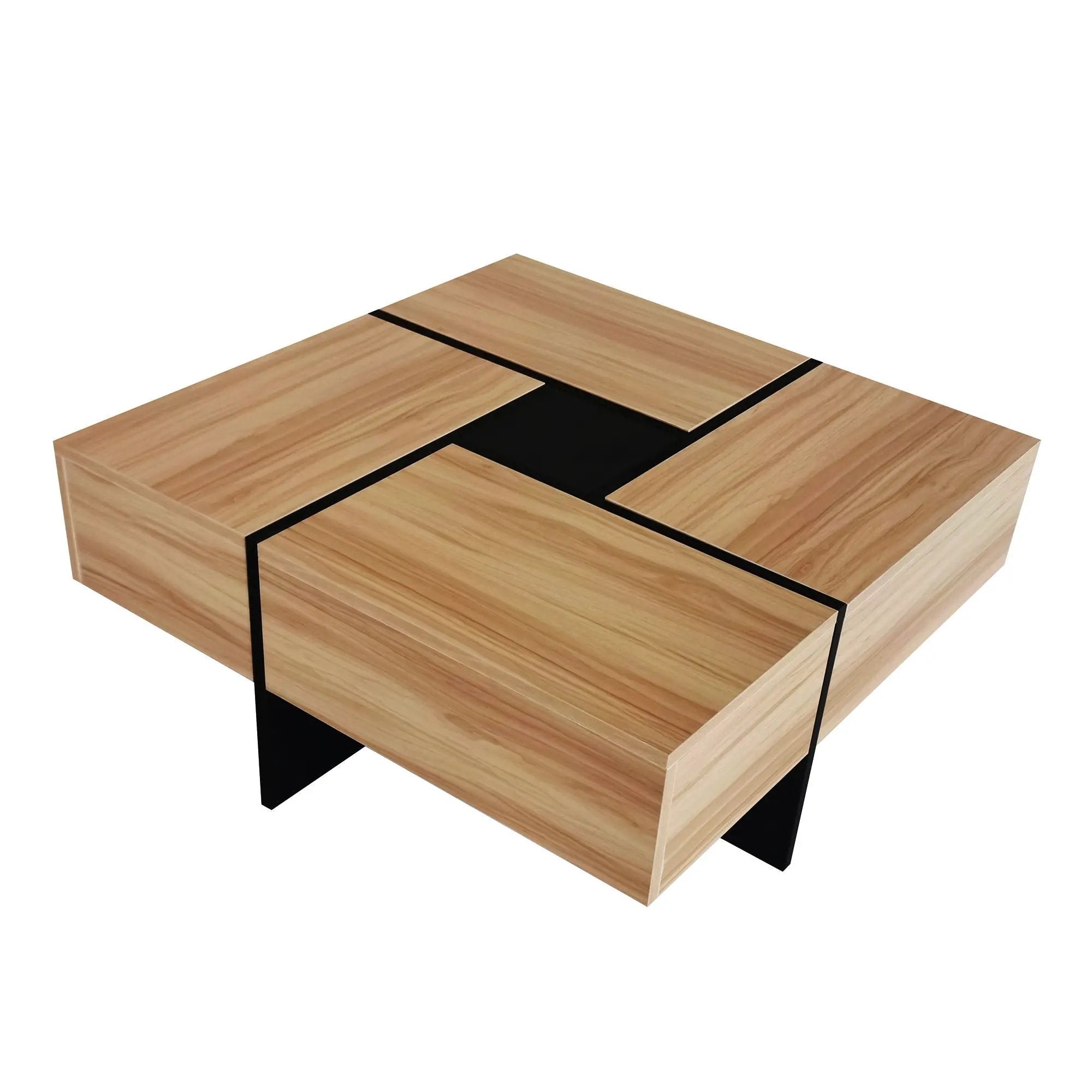 Wallace - Coffee Table With 4 Hidden Storage Compartments - Brown by Unique Piece Furniture